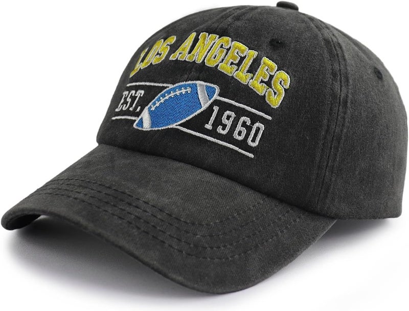 Terojnkl Embroidered City Football Hat for Men Women, Adjustable Unisex Cotton Fans Baseball Cap - Image 2